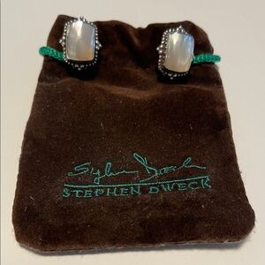 Vintage 90s Stephen Dweck Silver and white mother of pearl earrings